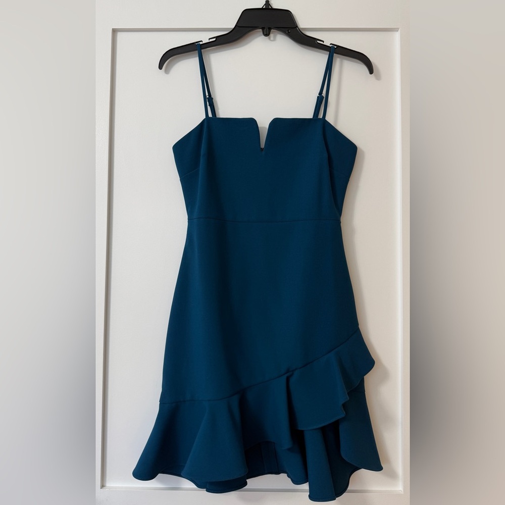 Likely Teal Ruffle Hem Dress
